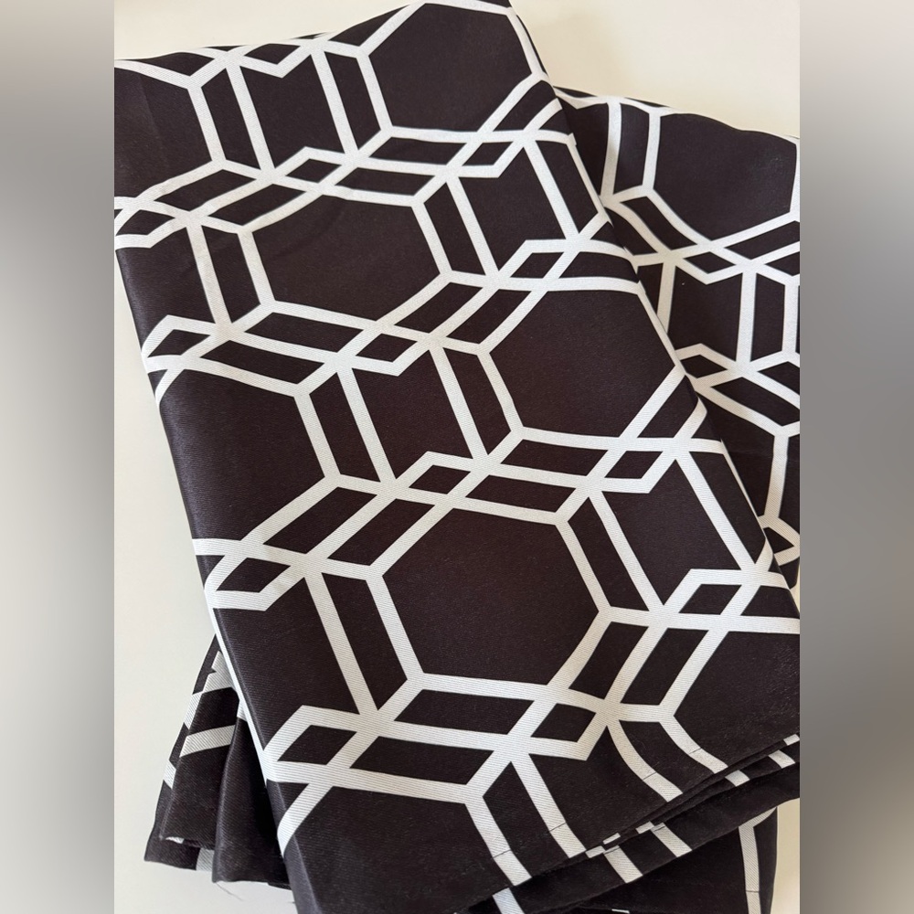 Geometric Black and White Curtains - Picture 4 of 12